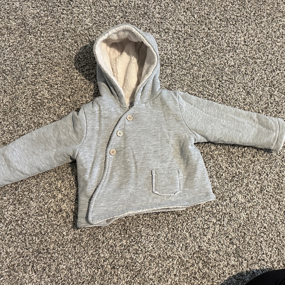 French brand Cozy Gray Hooded Jacket